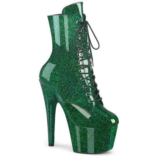 Pleaser Women's Platform Shoes ADORE-1020GP Emerald Green Glitter Pat/M