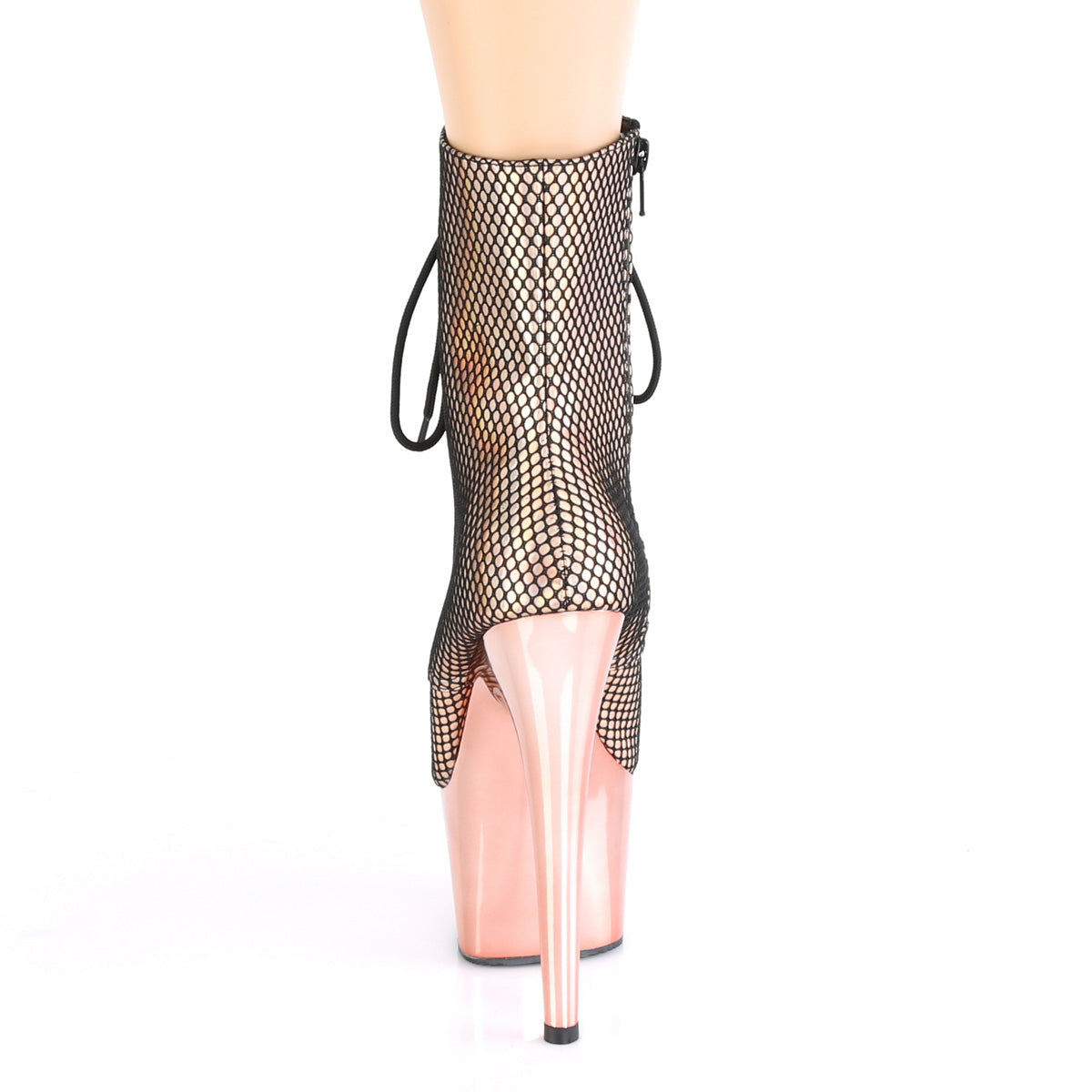 Pleaser Damen Knöchelstiefel ADORE-1020HFN ROSE GOLD HOLO / ROSE GOLD CHROME