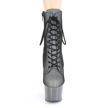Pleaser Damen Knöchelstiefel ADORE-1020HFN SLV HOLO / Zinn Chrome