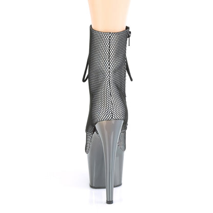 Pleaser Damen Knöchelstiefel ADORE-1020HFN SLV HOLO / Zinn Chrome