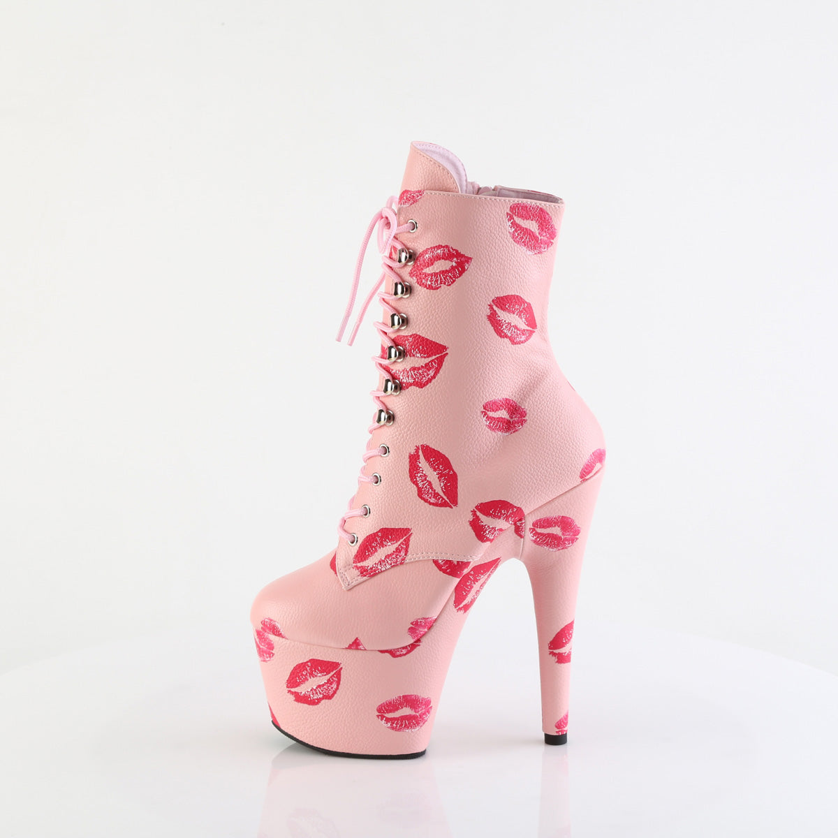 Pleaser Women's Platform Shoes ADORE-1020KISSES B. Pink Faux Leather/B. Pink Faux Leathe