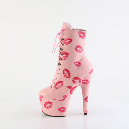 Pleaser Women's Platform Shoes ADORE-1020KISSES B. Pink Faux Leather/B. Pink Faux Leathe