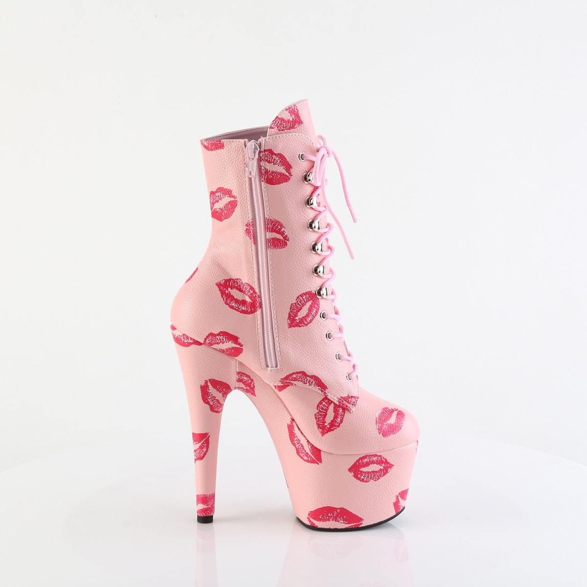 Pleaser Women's Platform Shoes ADORE-1020KISSES B. Pink Faux Leather/B. Pink Faux Leathe