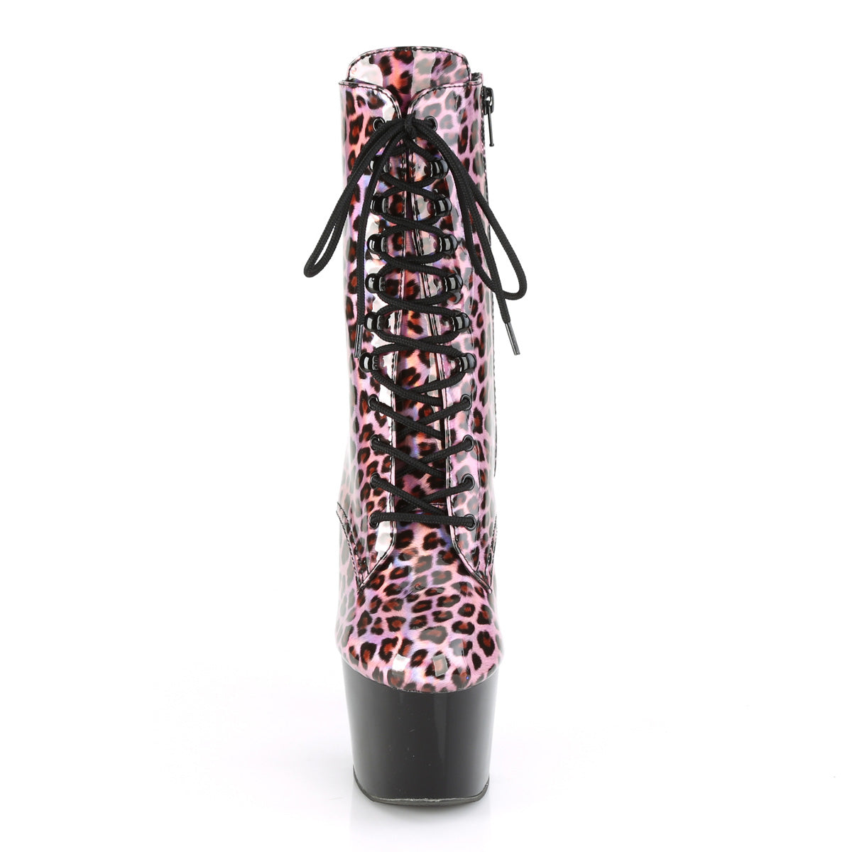 Pleaser Womens Ankle Boots ADORE-1020LP Pink Hologram/Blk