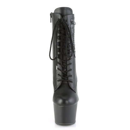Pleaser Women's Platform Shoes ADORE-1020PK Blk Faux Leather/Blk Matte