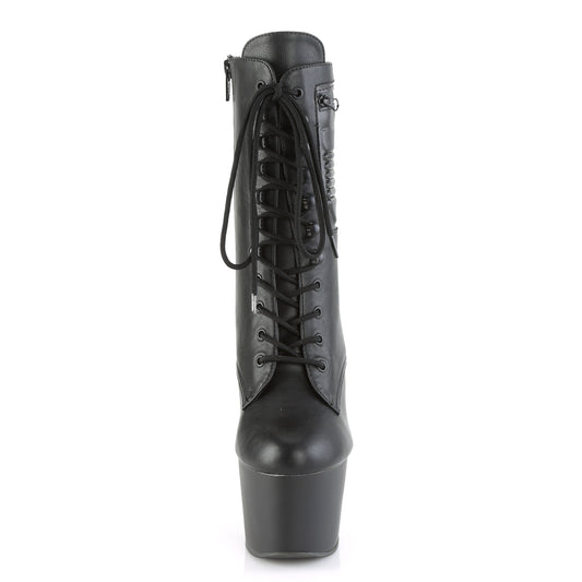 Pleaser Women's Platform Shoes ADORE-1020PK Blk Faux Leather/Blk Matte