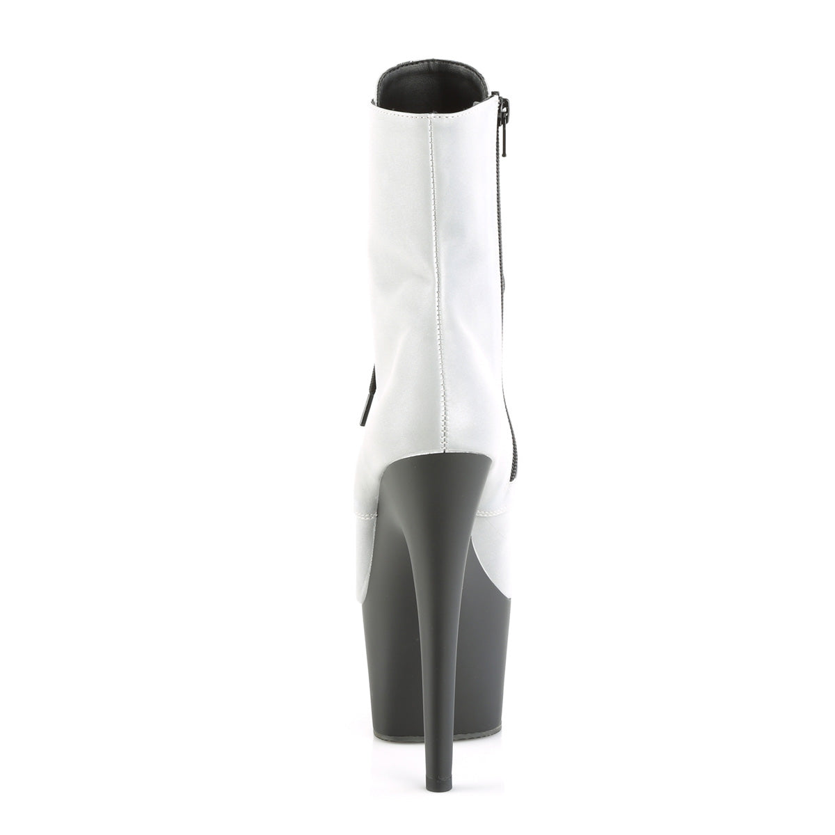 Pleaser Damen Knöchelstiefel ADORE-1020REFL SLV reflektierend / blk matt