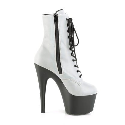Pleaser Damen Knöchelstiefel ADORE-1020REFL SLV reflektierend / blk matt