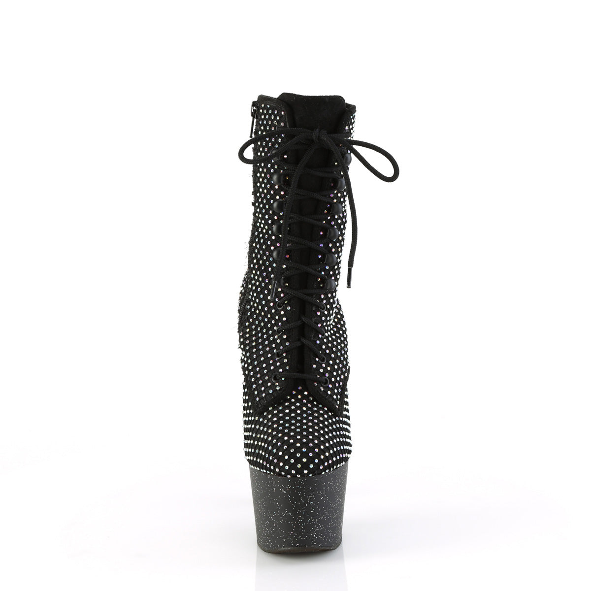 Pleaser Women's Platform Shoes ADORE-1020RM Blk Faux Suede-RS Mesh/Blk Matte