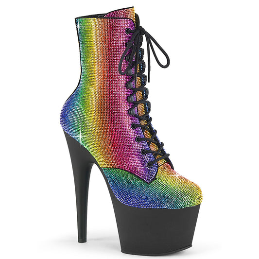 Pleaser  Stiefeletten ADORE-1020RS Rainbow RS/Blk Matte