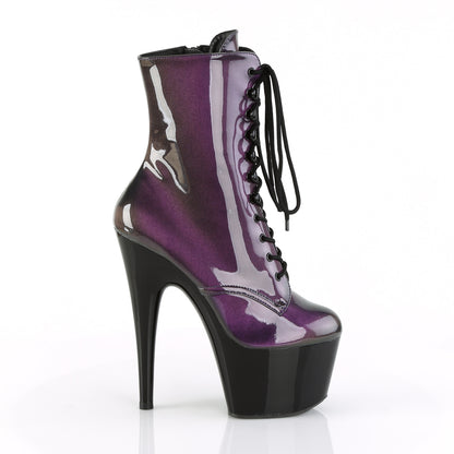 Pleaser Womens Ankle Boots ADORE-1020SHG Purple-Olive/Blk