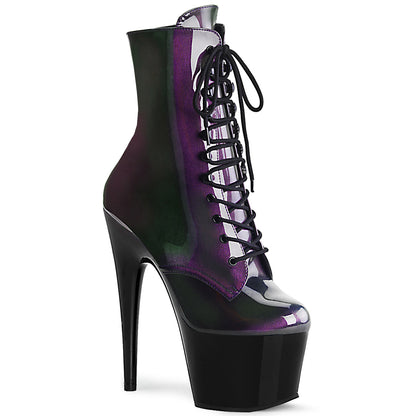 Pleaser Womens Ankle Boots ADORE-1020SHG Purple-Olive/Blk