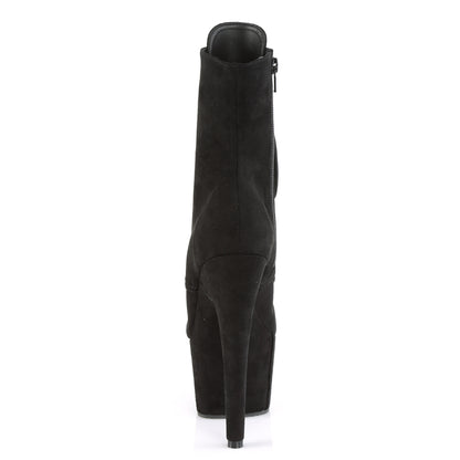 Pleaser Damen Knöchelstiefel ADORE-1021fs BLK Faux Wildleder / BLK Faux Wildleder