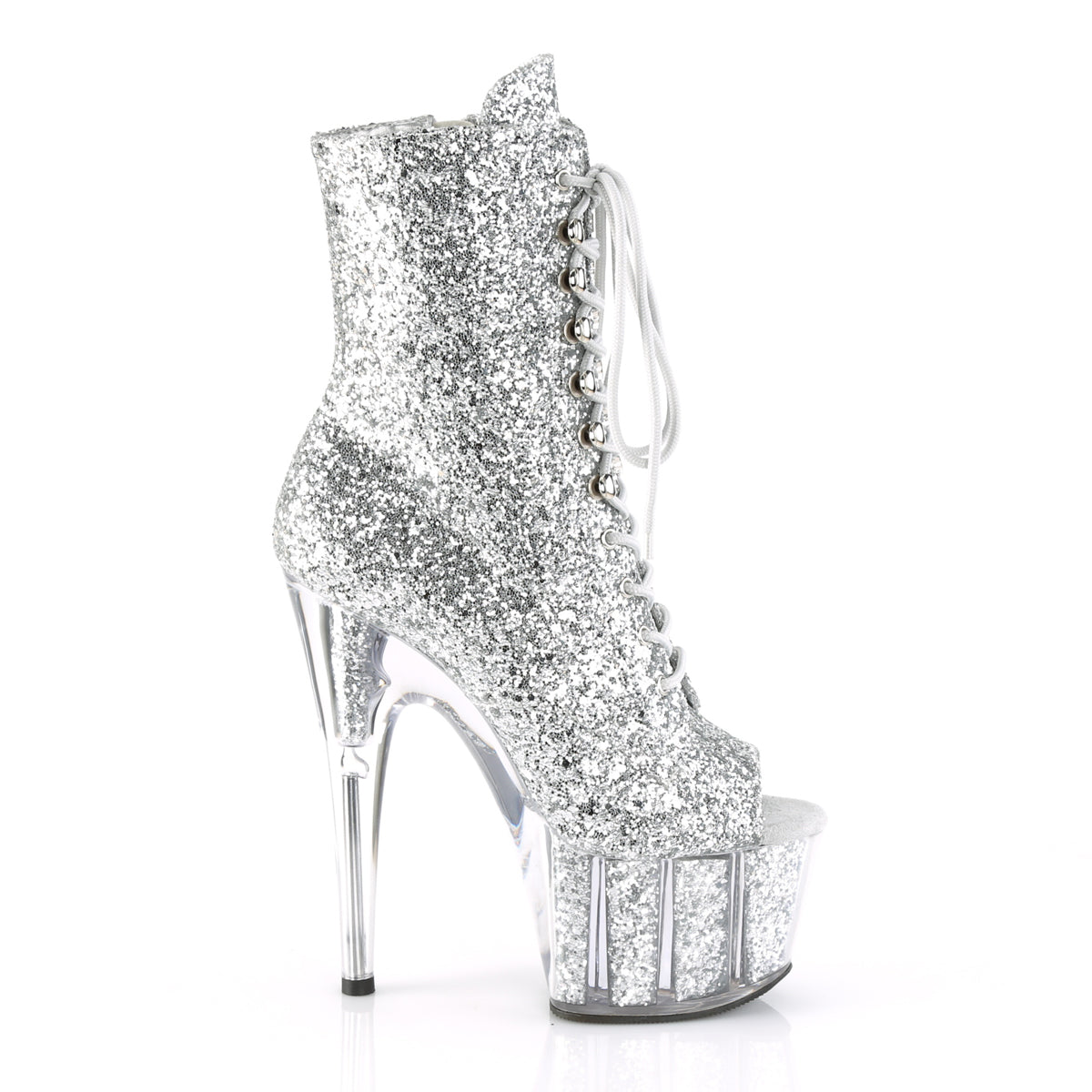 Pleaser Damen Knöchelstiefel ADORE-1021g SLV Glitter / SLV GLITERER