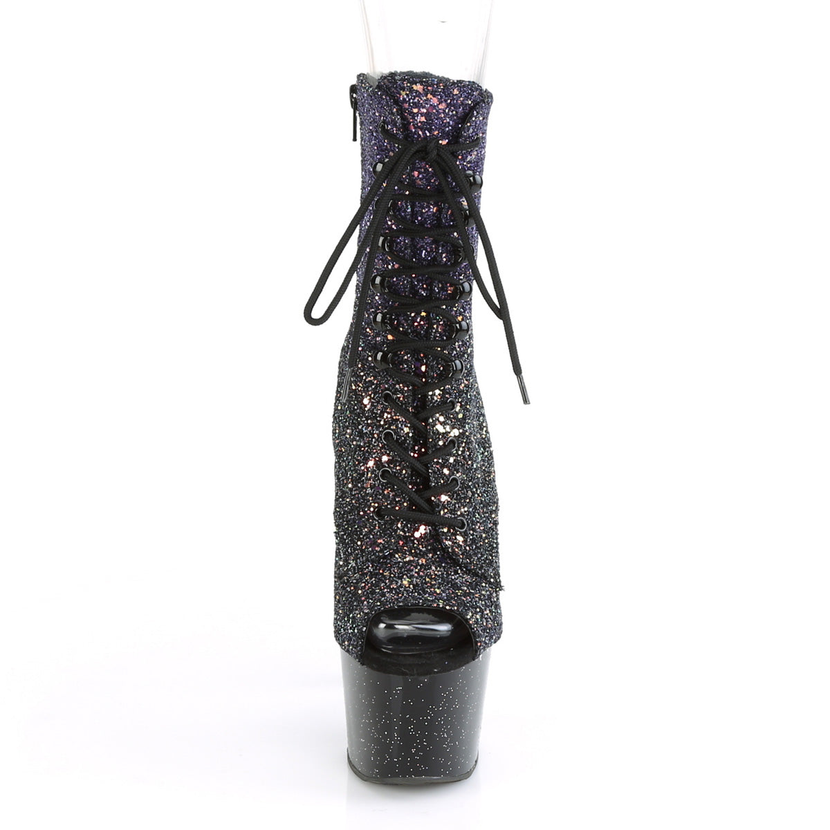 Pleaser Damen Knöchelstiefel ADORE-10211ombg lila Multi Glitter / BLK