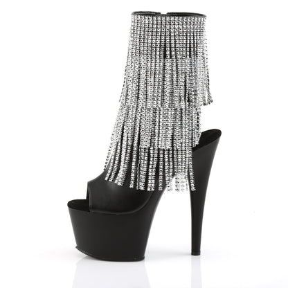 Pleaser Damen Knöchelstiefel ADORE-1024RSF BLK Faux Leather-SLV / BLK Matte