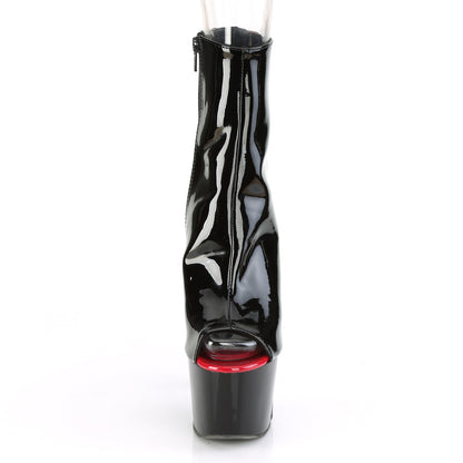 Pleaser Damen Knöchelstiefel ADORE-1025 BLK-Red Pat / BLK