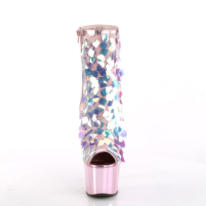 Pleaser Damen Knöchelstiefel ADORE-1031SSQ iRI.OPAL Paillu-b.Pink traf PU / B.Pink Chrome