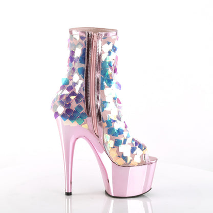 Pleaser Damen Knöchelstiefel ADORE-1031SSQ iRI.OPAL Paillu-b.Pink traf PU / B.Pink Chrome