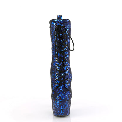 Pleaser   ADORE-1040SPF Blue Metallic Snake Print Fabric/M