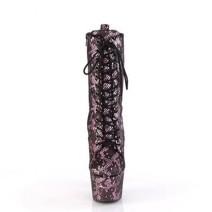 Pleaser   ADORE-1040spf B. Pink Metallic Holo Schlangendruckstoff Stoff