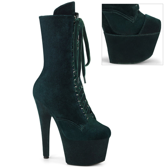 Pleaser  Stiefeletten ADORE-1045 VEVVE Emerald Green Velvet/Emerald Green Velvet
