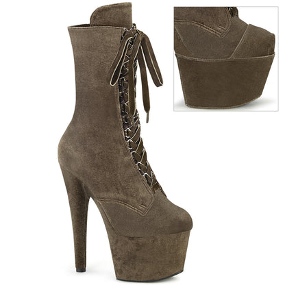Pleaser Women's Platform Shoes ADORE-1045VEL Khaki Velvet/Khaki Velvet