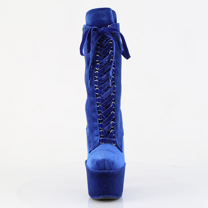 Pleaser Women's Platform Shoes ADORE-1045VEL Navy Blue Velvet/Navy Blue Velvet