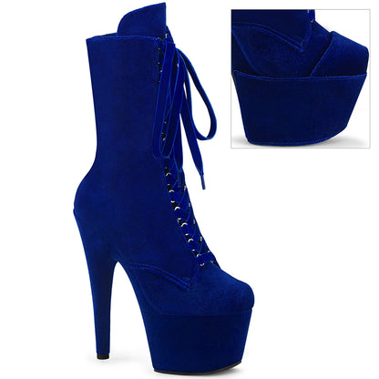 Pleaser Women's Platform Shoes ADORE-1045VEL Navy Blue Velvet/Navy Blue Velvet