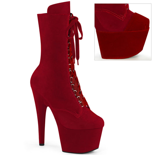 Pleaser  Stiefeletten ADORE-1045vel Red Velvet/Red Samt
