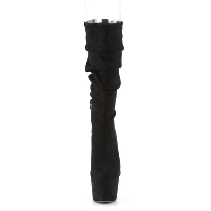 Pleaser Damen Knöchelstiefel ADORE-1061 BLK Faux Wildleder / BLK Faux Wildleder