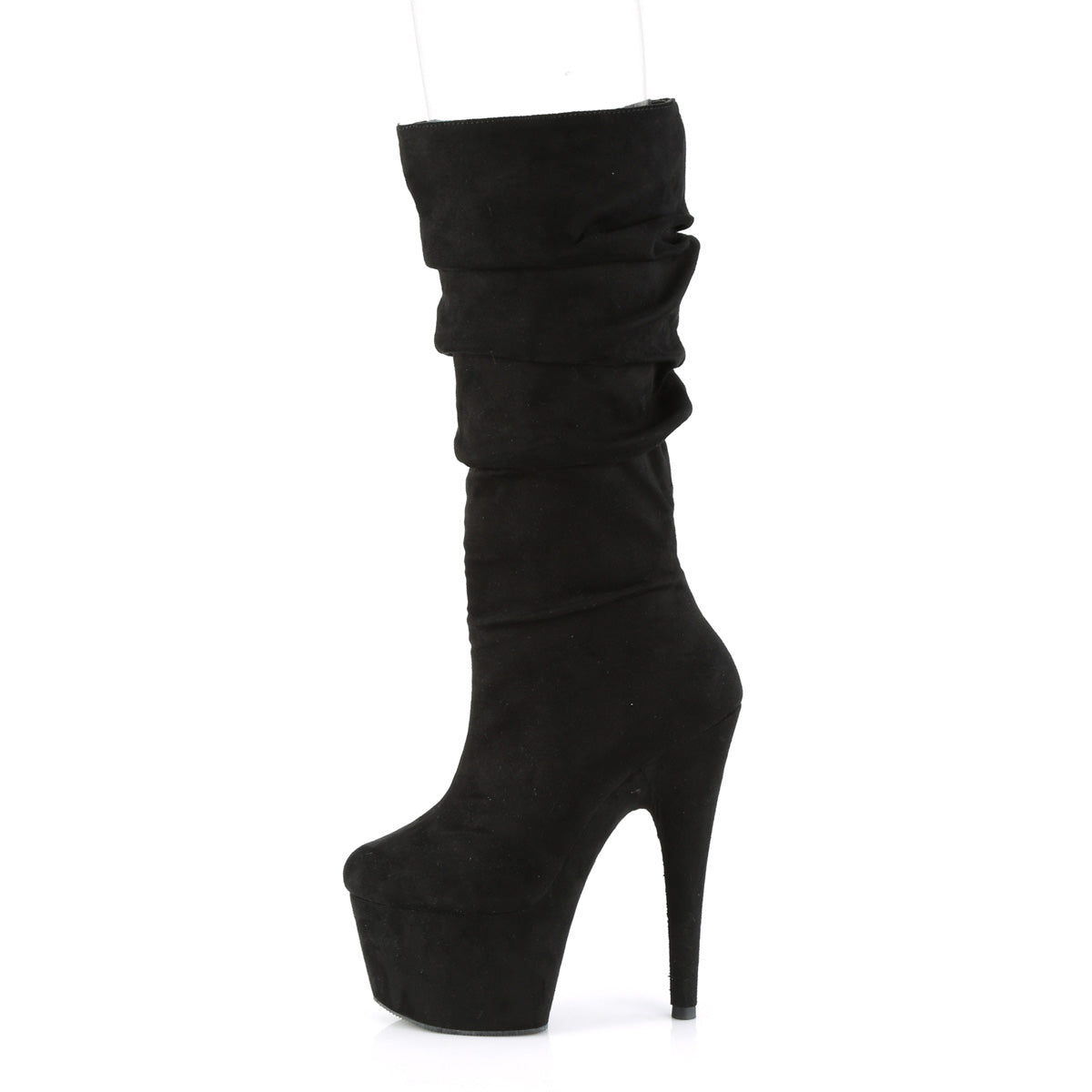 Pleaser Damen Knöchelstiefel ADORE-1061 BLK Faux Wildleder / BLK Faux Wildleder