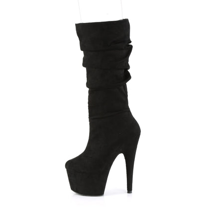 Pleaser Damen Knöchelstiefel ADORE-1061 BLK Faux Wildleder / BLK Faux Wildleder