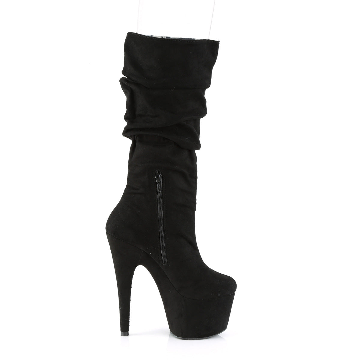 Pleaser Damen Knöchelstiefel ADORE-1061 BLK Faux Wildleder / BLK Faux Wildleder