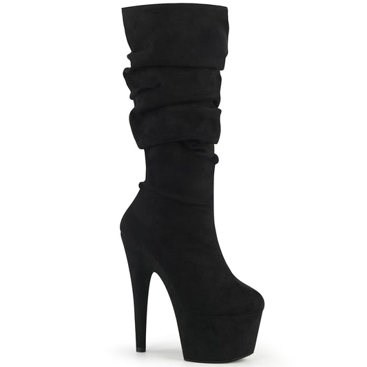 Pleaser Damen Knöchelstiefel ADORE-1061 BLK Faux Wildleder / BLK Faux Wildleder