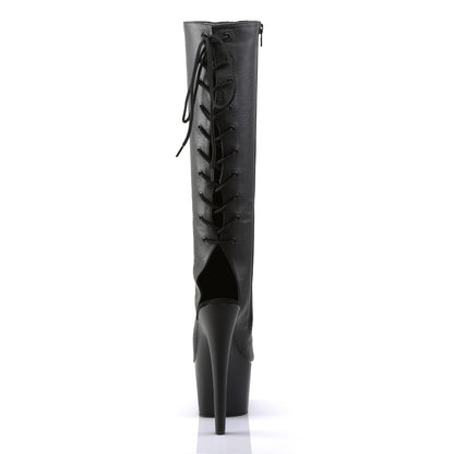 Pleaser Womens Boots. ADORE-2018 BLK Faux Leder / BLK Matte