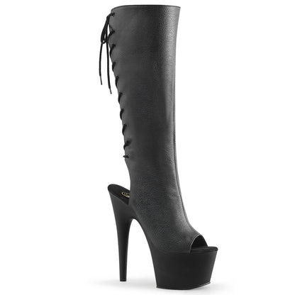 Pleaser Womens Boots. ADORE-2018 BLK Faux Leder / BLK Matte