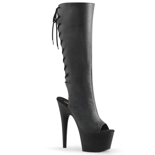 Pleaser Womens Boots. ADORE-2018 BLK Faux Leder / BLK Matte