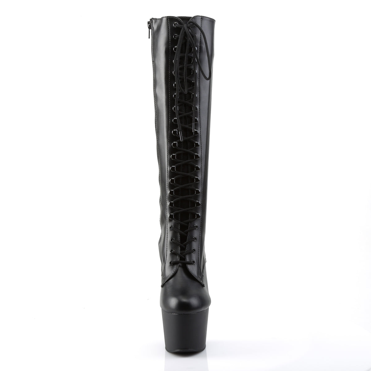 Pleaser Womens Boots. ADORE-2023 BLK Str Faux Leder / BLK Matte