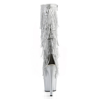 Pleaser Womens Boots. ADORE-2024rsf slv metallic pu / slv matt