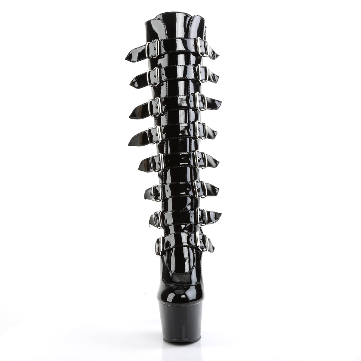 Pleaser Womens Boots. ADORE-2043 BLK Pat / BLK