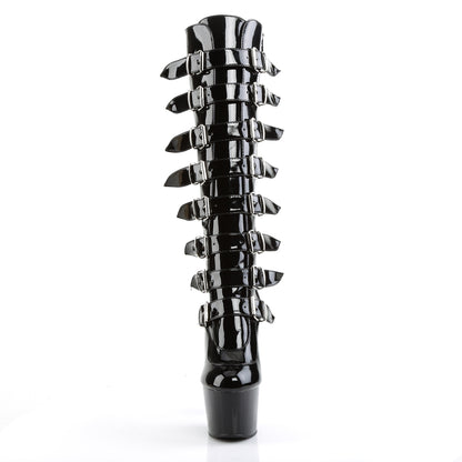 Pleaser Womens Boots. ADORE-2043 BLK Pat / BLK