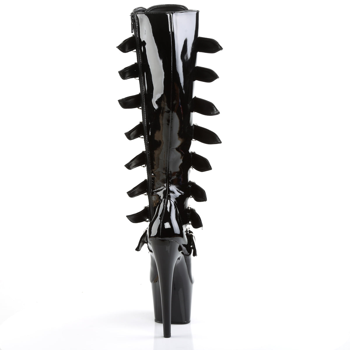 Pleaser Womens Boots. ADORE-2043 BLK Pat / BLK