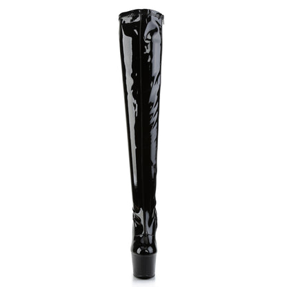 Pleaser Womens Boots. ADORE-3000 BLK STR Pat / BLK