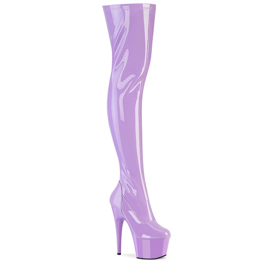 Pleaser Women's Platform Shoes ADORE-3000 Lavender Str. Pat/Lavender