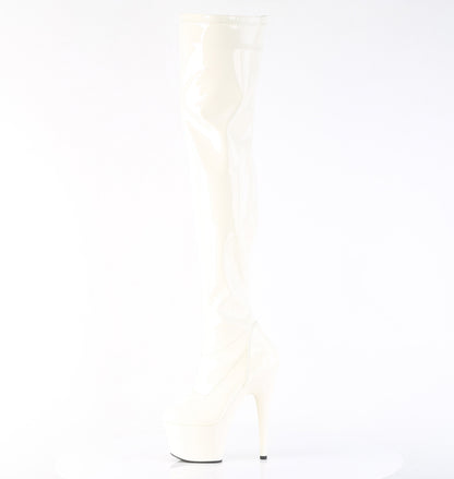 Pleaser Women's Platform Shoes ADORE-3000 Off-Wht Pat/Off-Wht