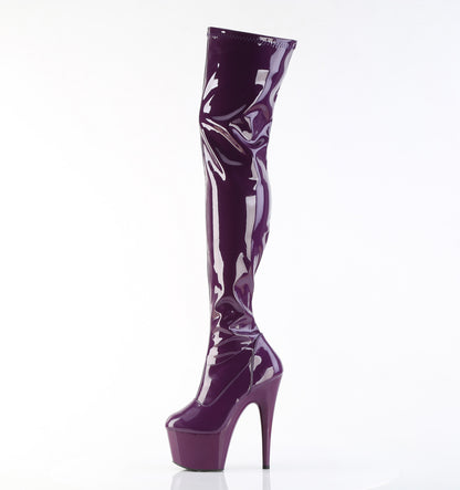 Pleaser Women's Platform Shoes ADORE-3000 Purple Str. Pat/Purple