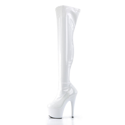 Pleaser Womens Boots. ADORE-3000 WHT STRAT / WHT