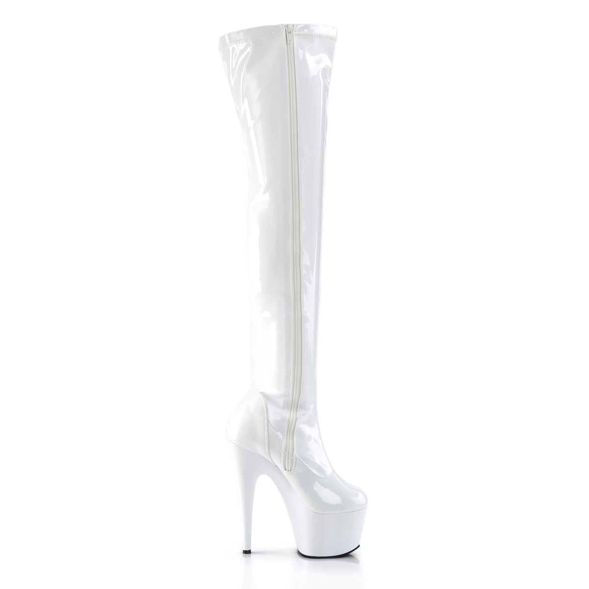 Pleaser Womens Boots. ADORE-3000 WHT STRAT / WHT
