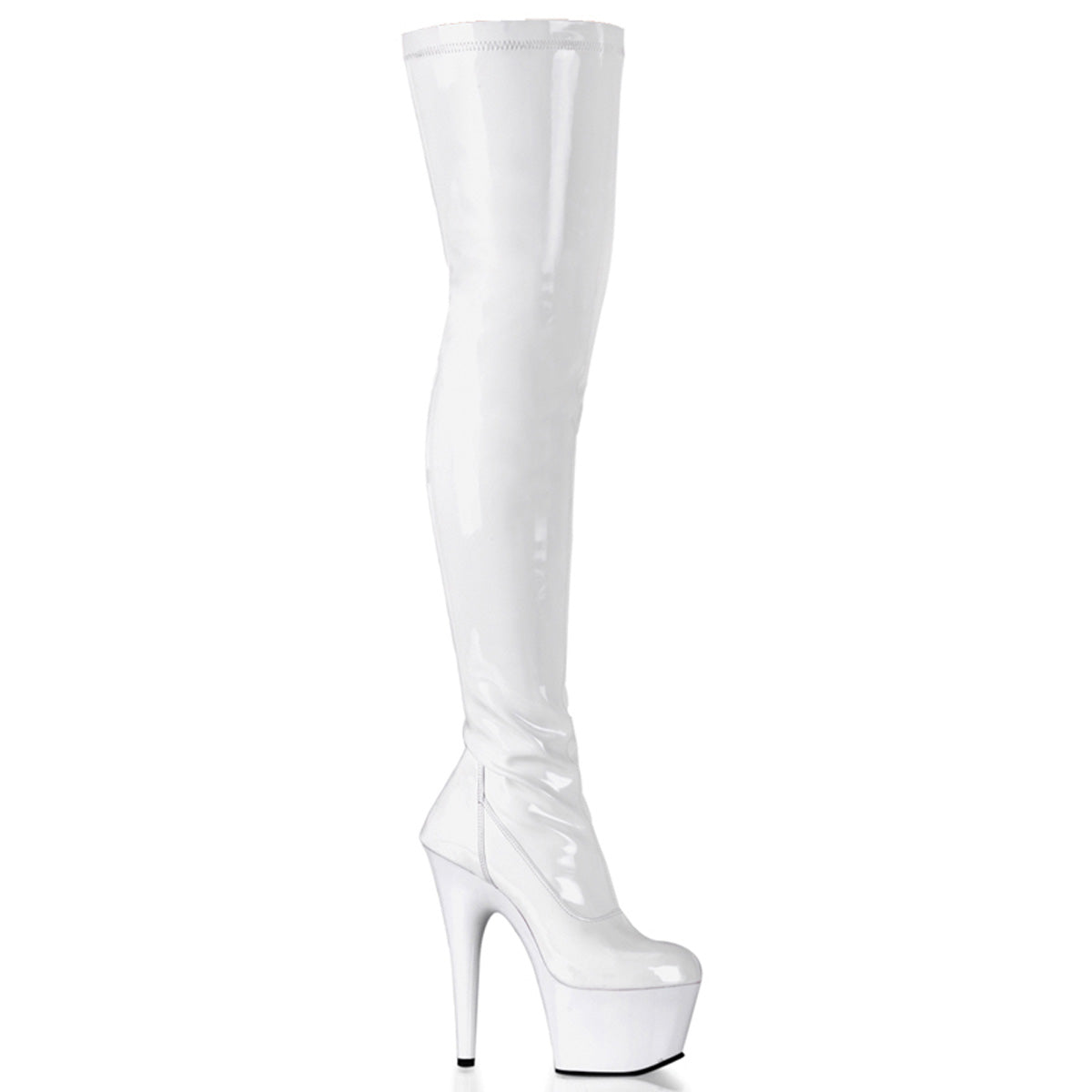 Pleaser Womens Boots. ADORE-3000 WHT STRAT / WHT